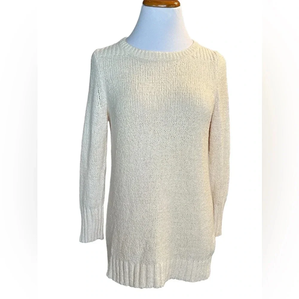 J. Crew Twisted Stitch Crewneck Cable-knit Sweater in Ivory - Picture 2 of 5